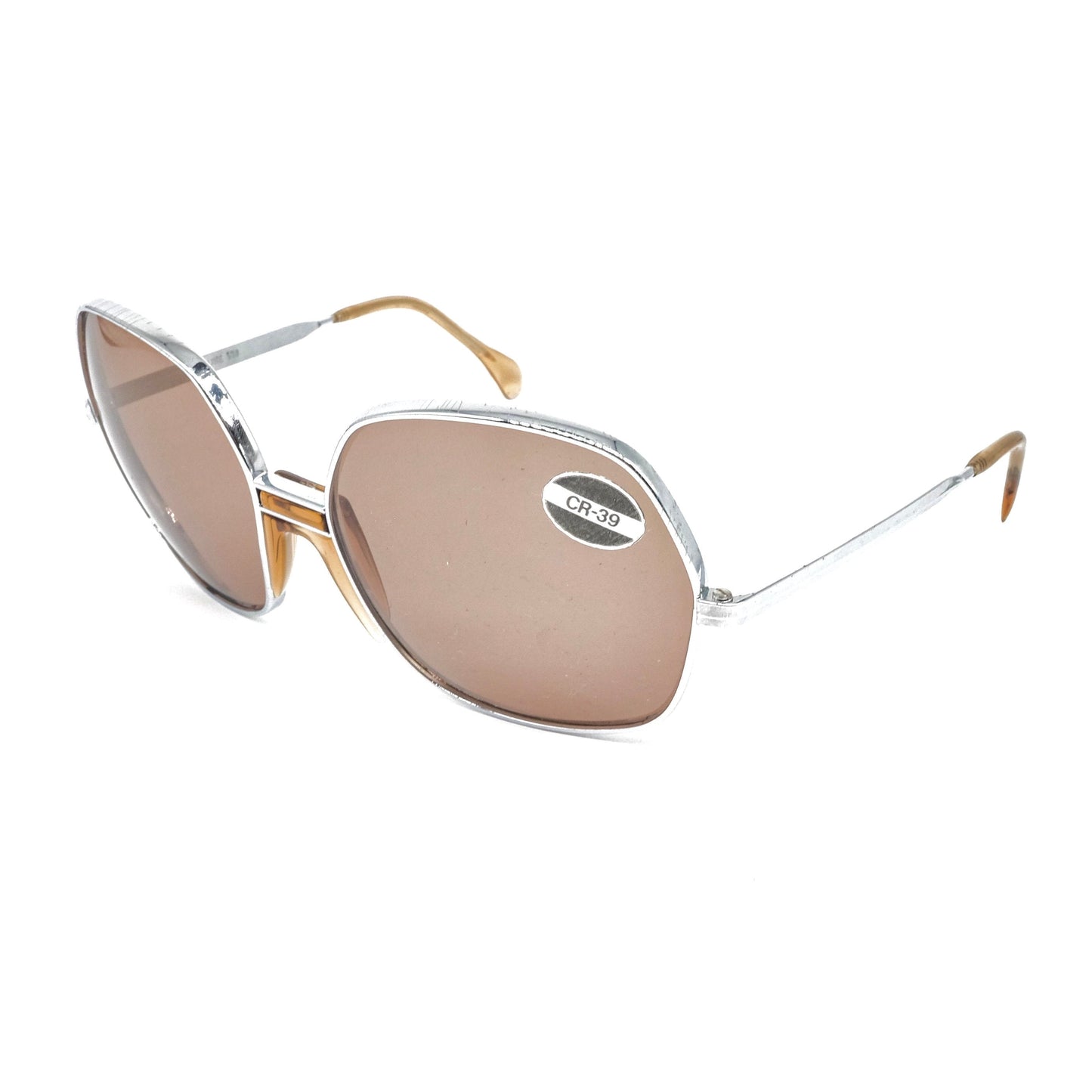 Viennaline 538 square oversized silver metal sunglasses, funky style with brown or grey lenses,  1970s NOS Austria