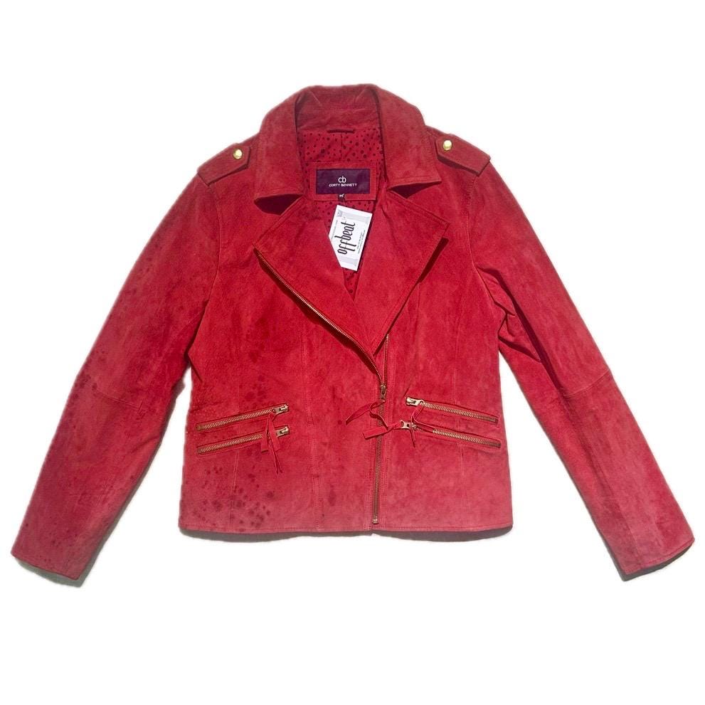 Jessica Rabbit custom painted upcycled vintage jacket for woman, hand paint disney garment design