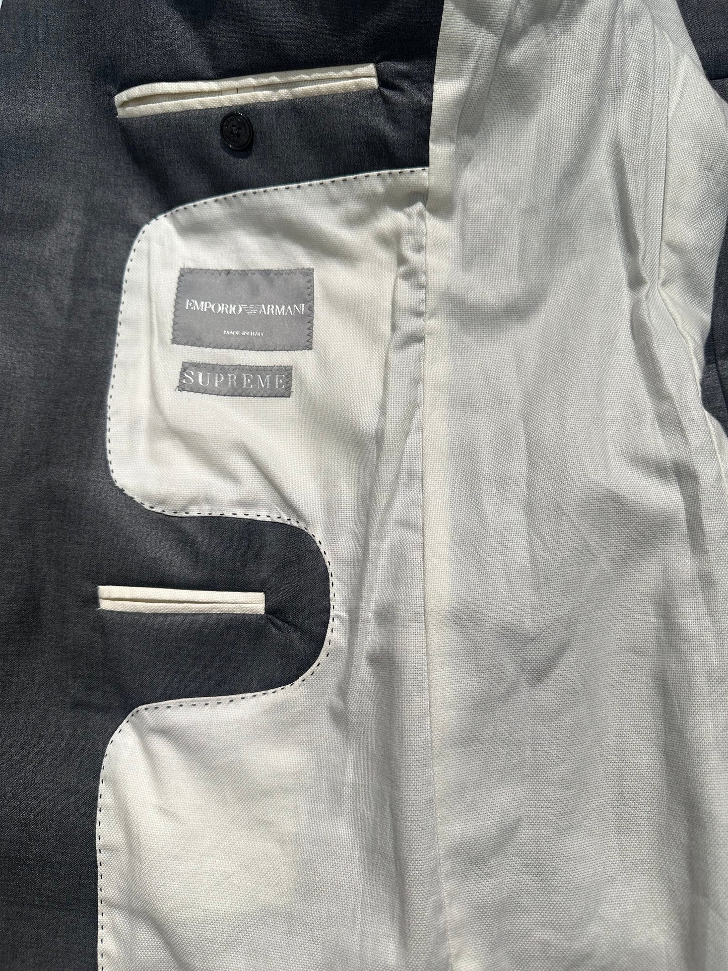 Emporio Armani Supreme grey pure new wool blazer w cotton lining, sz 50 in Mint condition