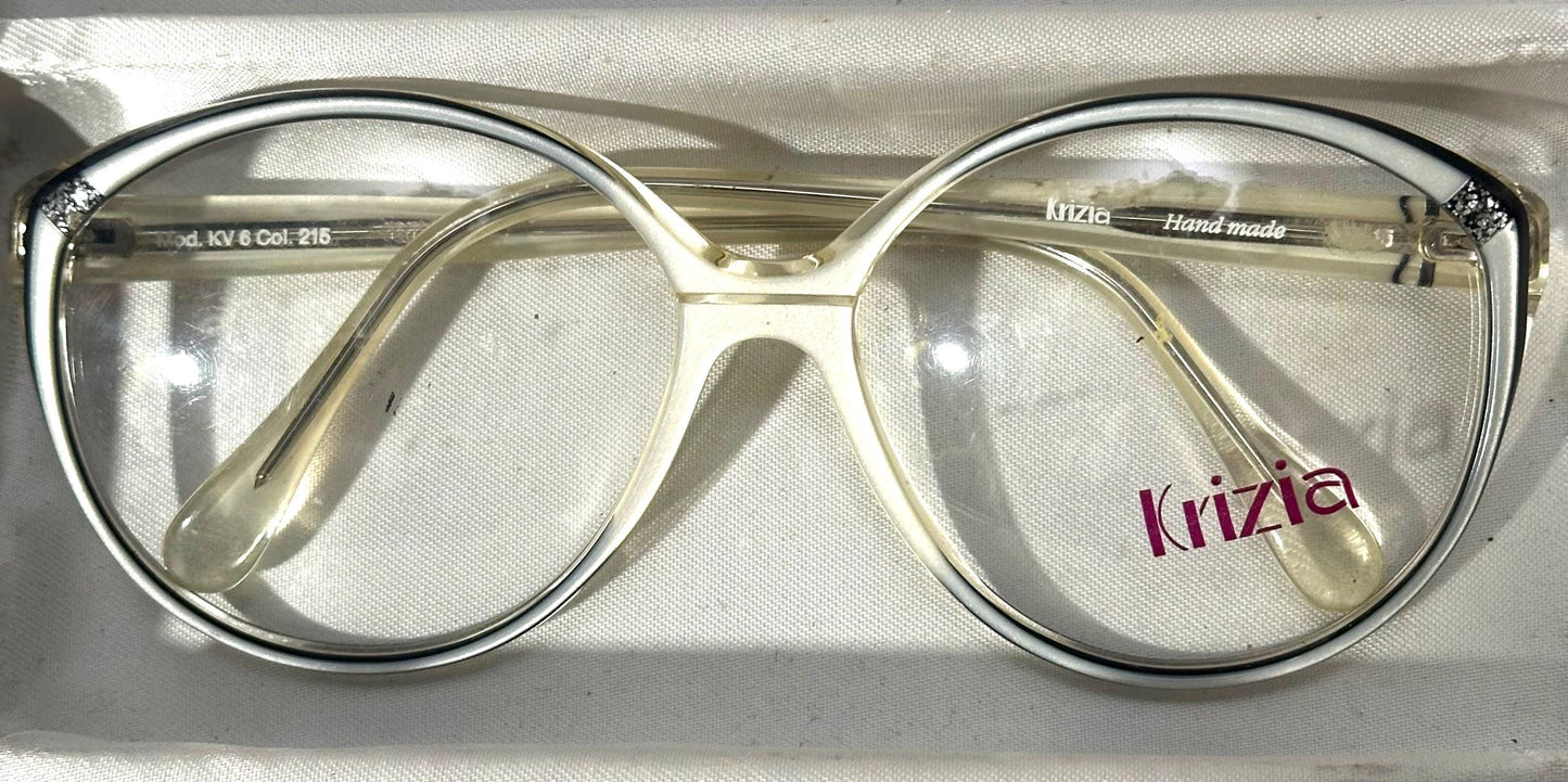 Krizia 205 ladies round oversized cateye sunglasses  in 3 colorways, NOS 80s