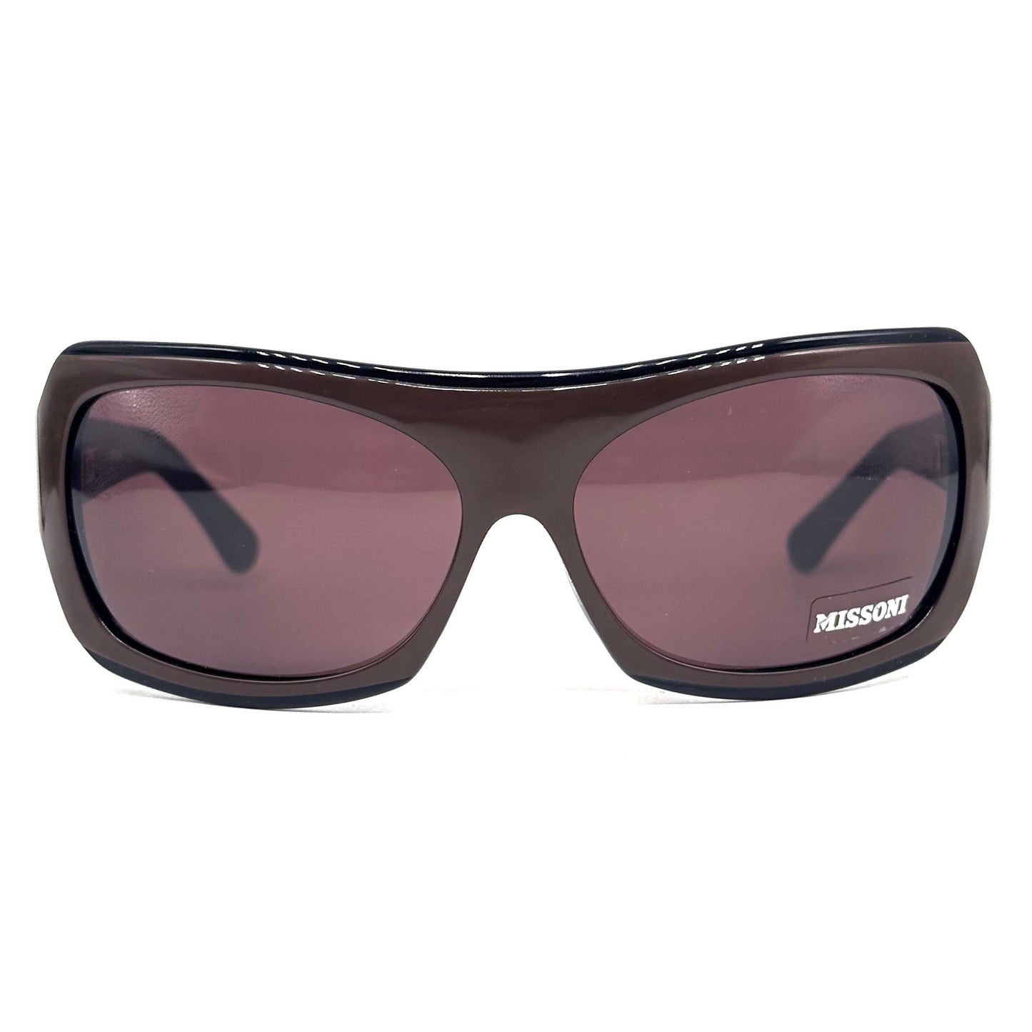 Missoni MI50304 brown and black oversized bug eye  sunglasses hand made in Italy, 90s NoS