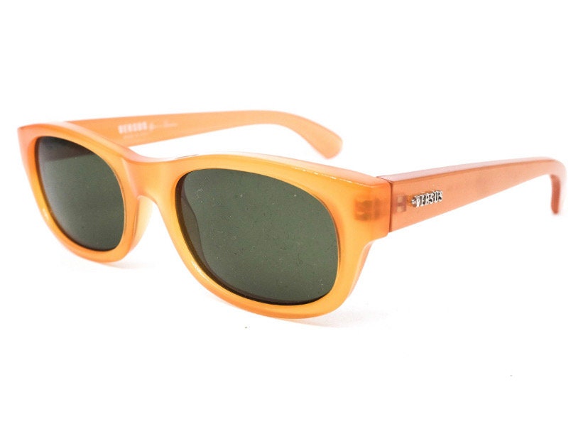 Versus Versace E19 minimal rectangular sunglasses made in Italy coming in 2 colorways, 1990s NOS