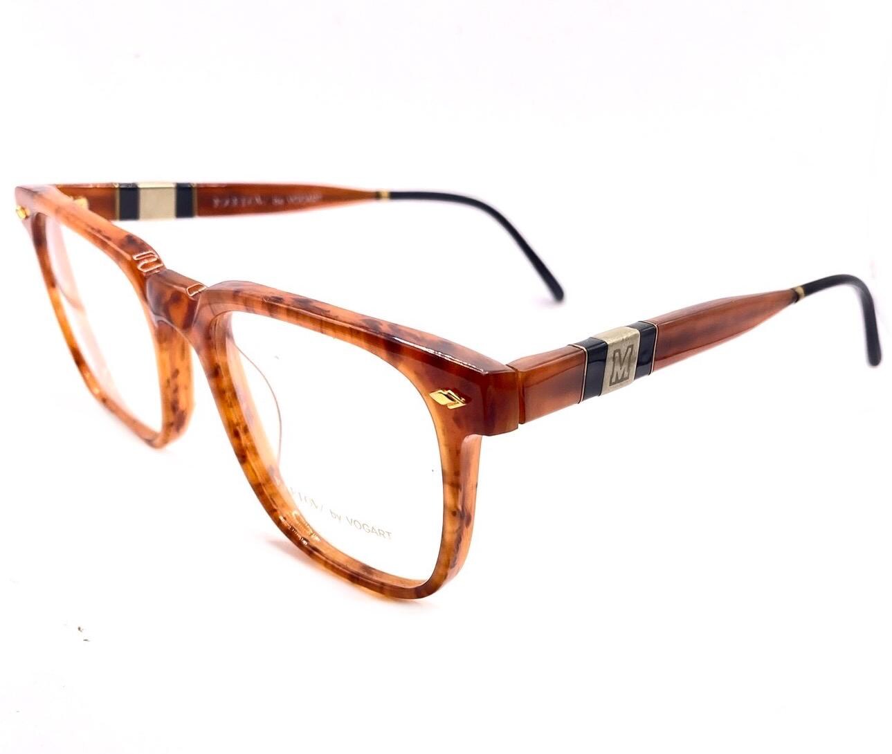 Marlow old school square tortoise frames w golden details. nOS 80s Italy