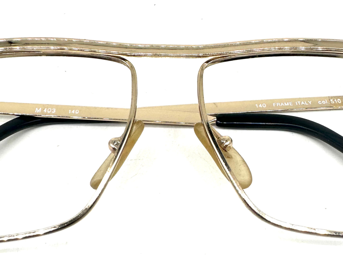 Missoni m403 hip square gold frames w flat top browline, NOS 80s Italy