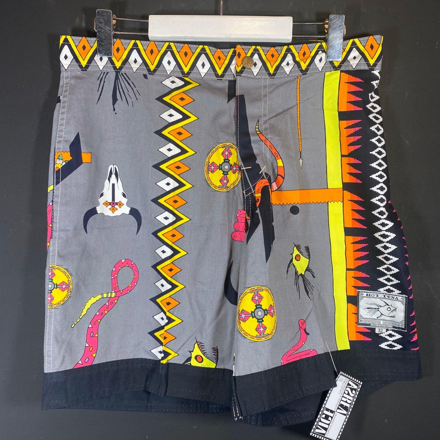 Hot Tuna NOS 90s Navajo Atzech surf beach shorts 100% cotton, BNWT mint! Sz available