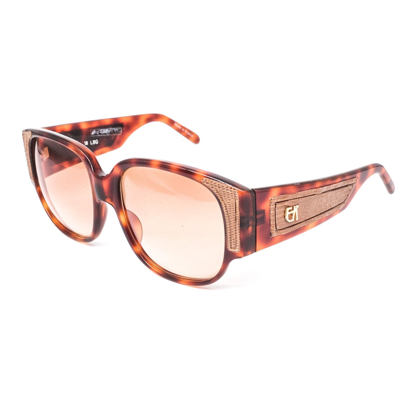 Emmanuelle Khanh 8880 18 vintage artistic oversized sunglasses in brown cellulose acetate Made in France with leather temples. NOS