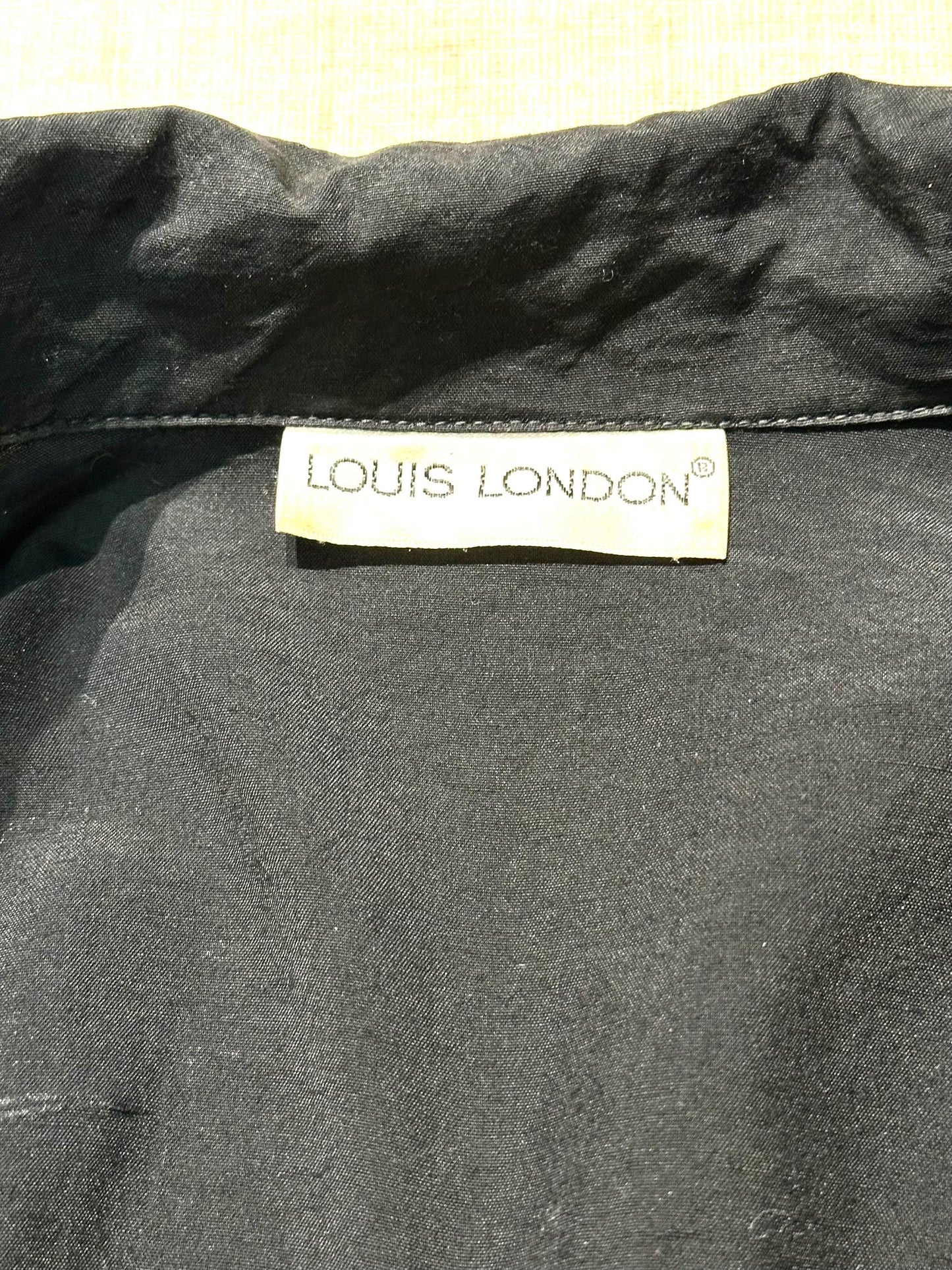 Louis London 1980s Fluid black jumpsuit w silver metal zippers, very contemporary look, sz M / DE36