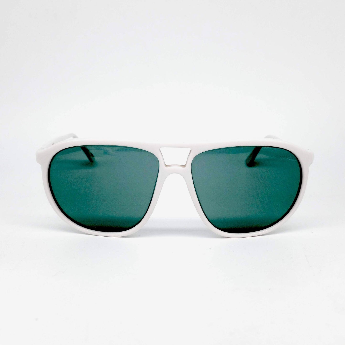 Lozza Zilo Sport white cello aviator sunglasses w crystal lenses, 1970’s  NOS Italy