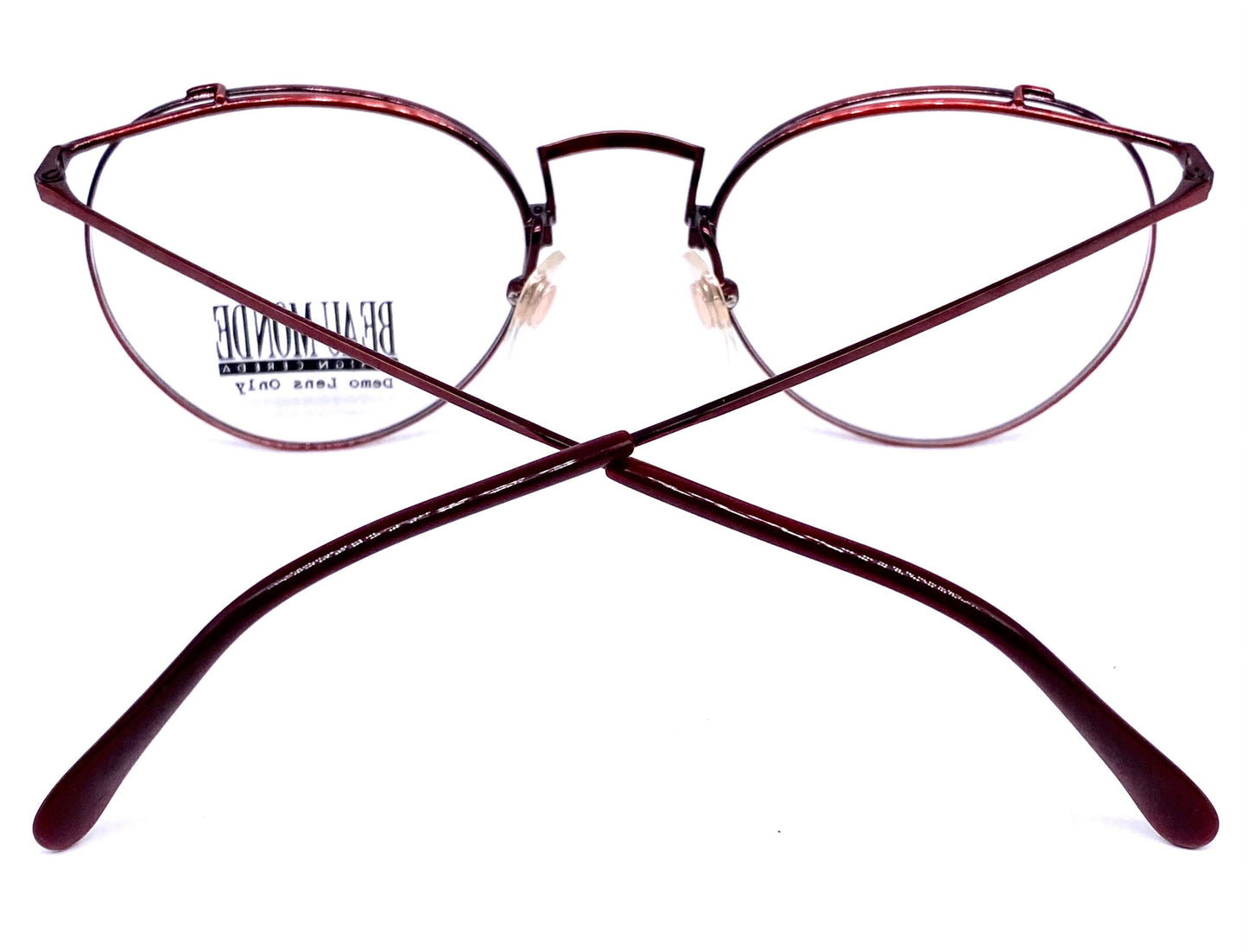 Beau Monde Brentwood round - pantos red metallized eyeglasses frames , NOS 80s