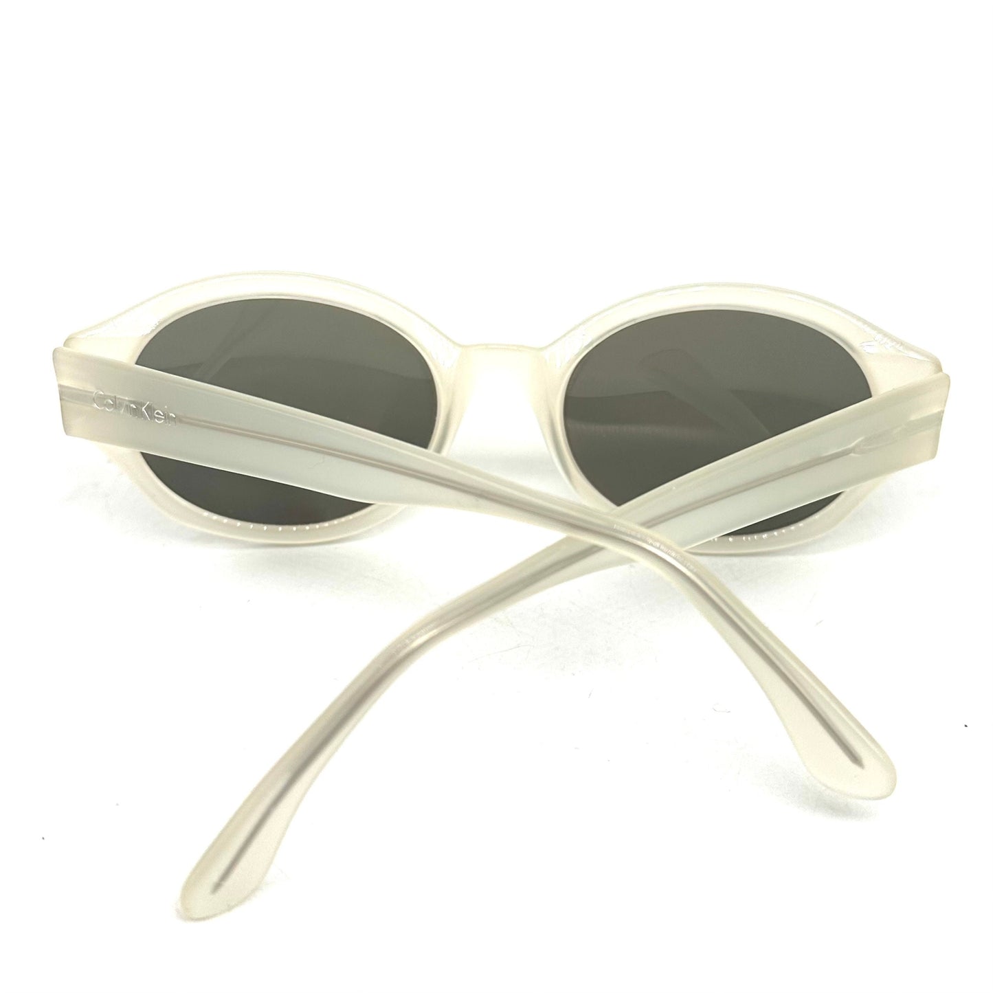 Calvin Klein 619S cool oval clear cello sunglasses made in Italy, 90s NoS