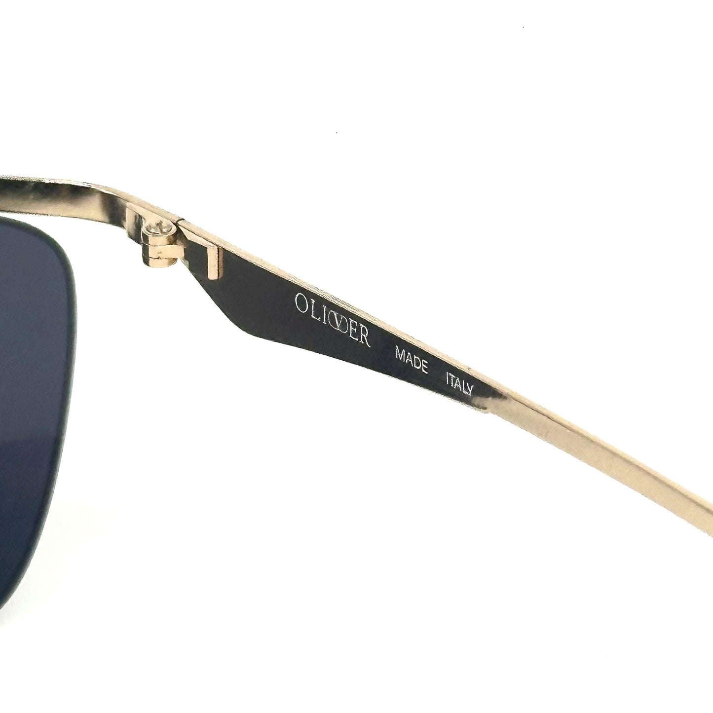 Oliver by Valentino Garavani 1816 vintage gold with black enamelled brow line and temples sunglasses NOS 80s