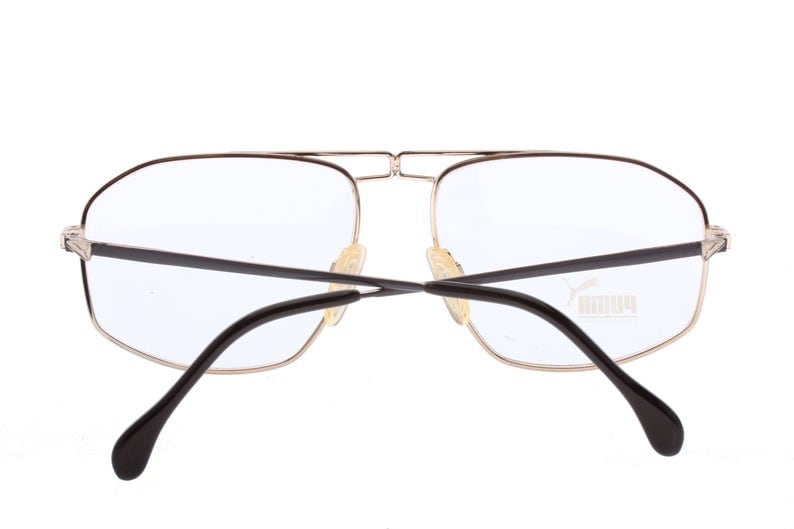 Puma avant garde pilot eyeglasses w grey/navy enameled details, NoS 80s Germany