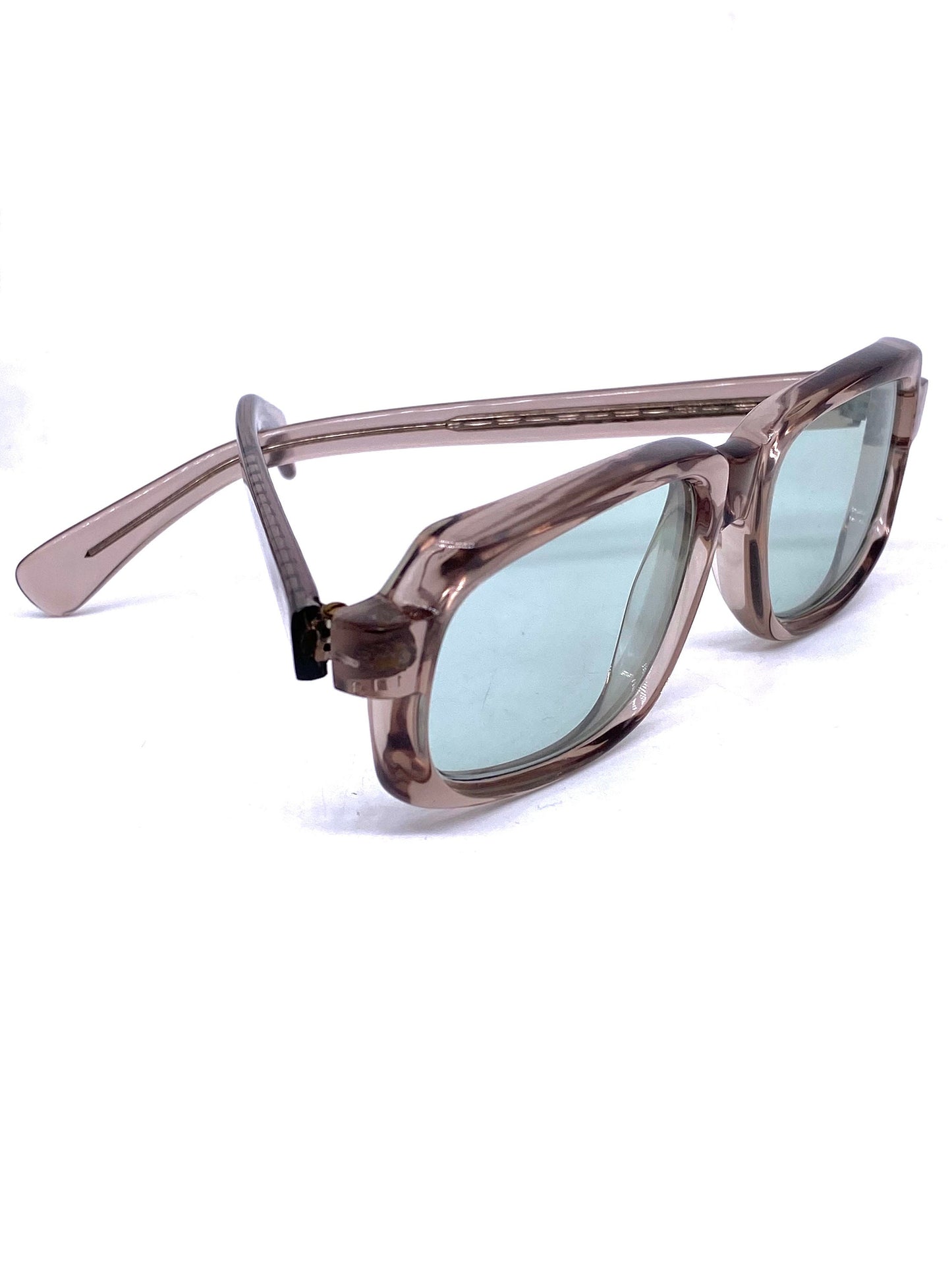 Serge Kirchhofer mod.14 luxury thick squared grey translucent sunglasses 1970s NOS