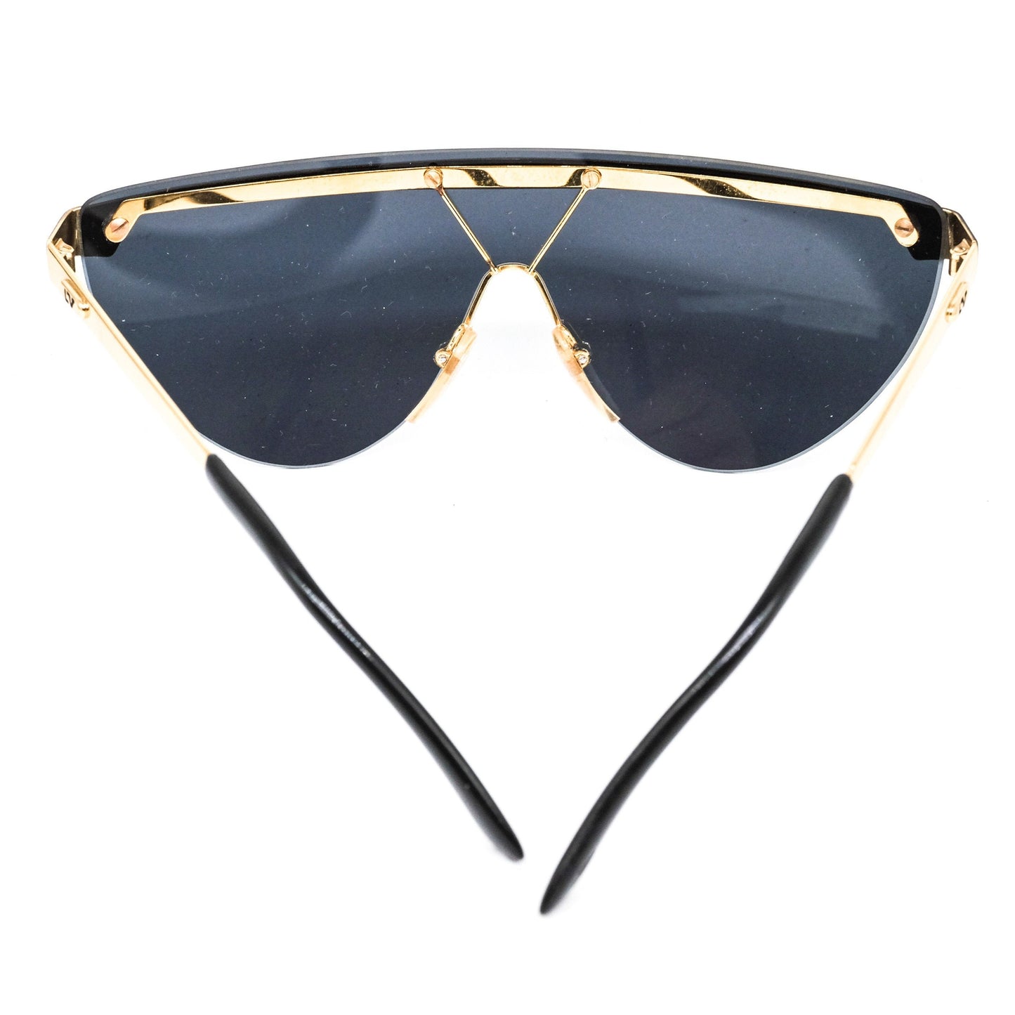 Lino Veneziani golden metal wrap/shield sunglasses, NOS 1990s made in Italy.