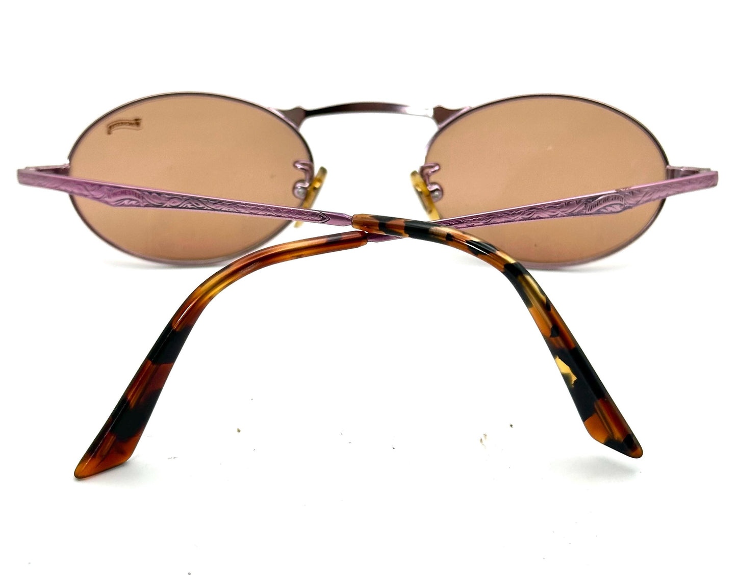 Winchester Thunder oval retro decó style sunglasses hand made in Italy, w Barberini tempered Crystal lenses, 90s NOS