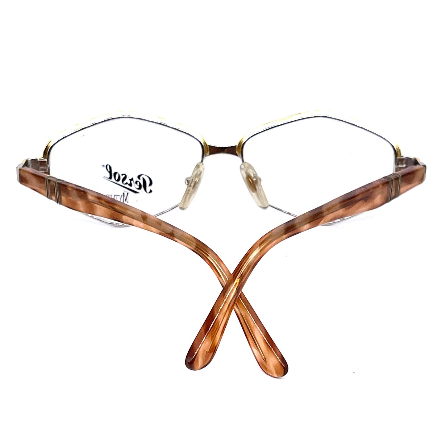 Persol Ratti Athena by Alain Mikli golden hexagonal eyeglasses frames NOS 80s