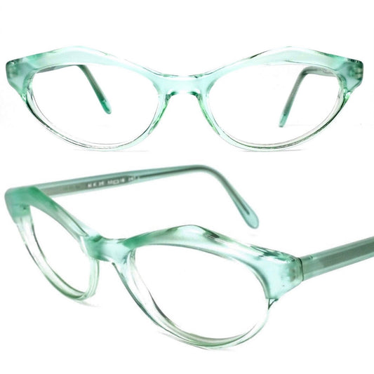 Michel Klein for Lempereur light cyan translucent Matt eyeglasses frames, NOS 1980s Made in France