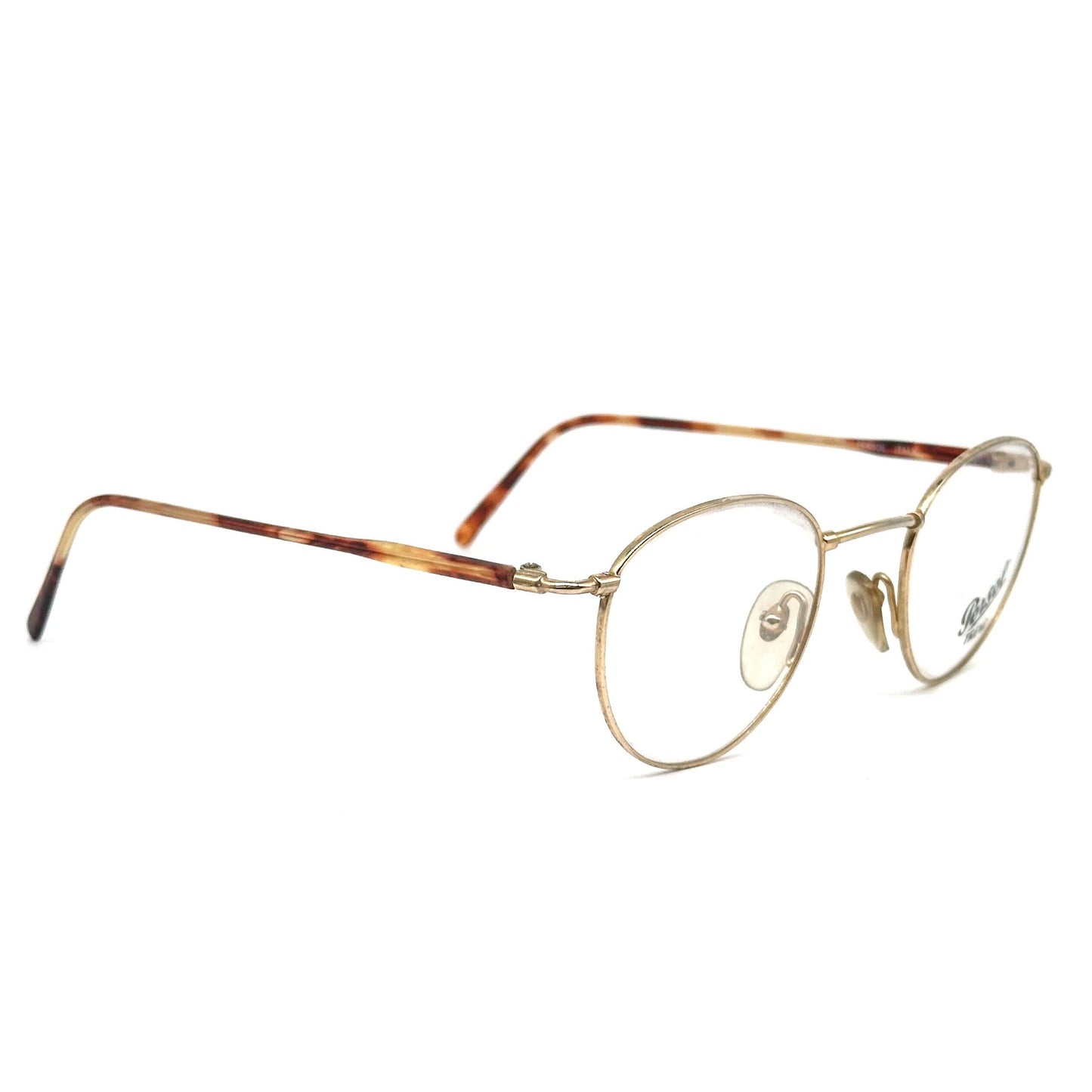 Persol Ratti Radyr pantos / round golden metal eyeglasses hand made in italy, 80s NoS