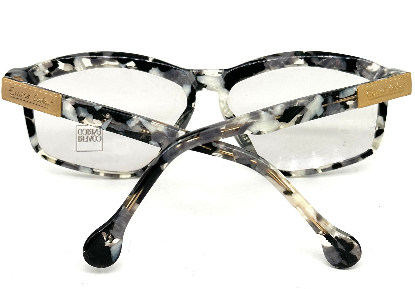 Enrico Coveri 100 Grey marbled cateye eyeglasses/sunglasses frames, 1990s NOS Italy
