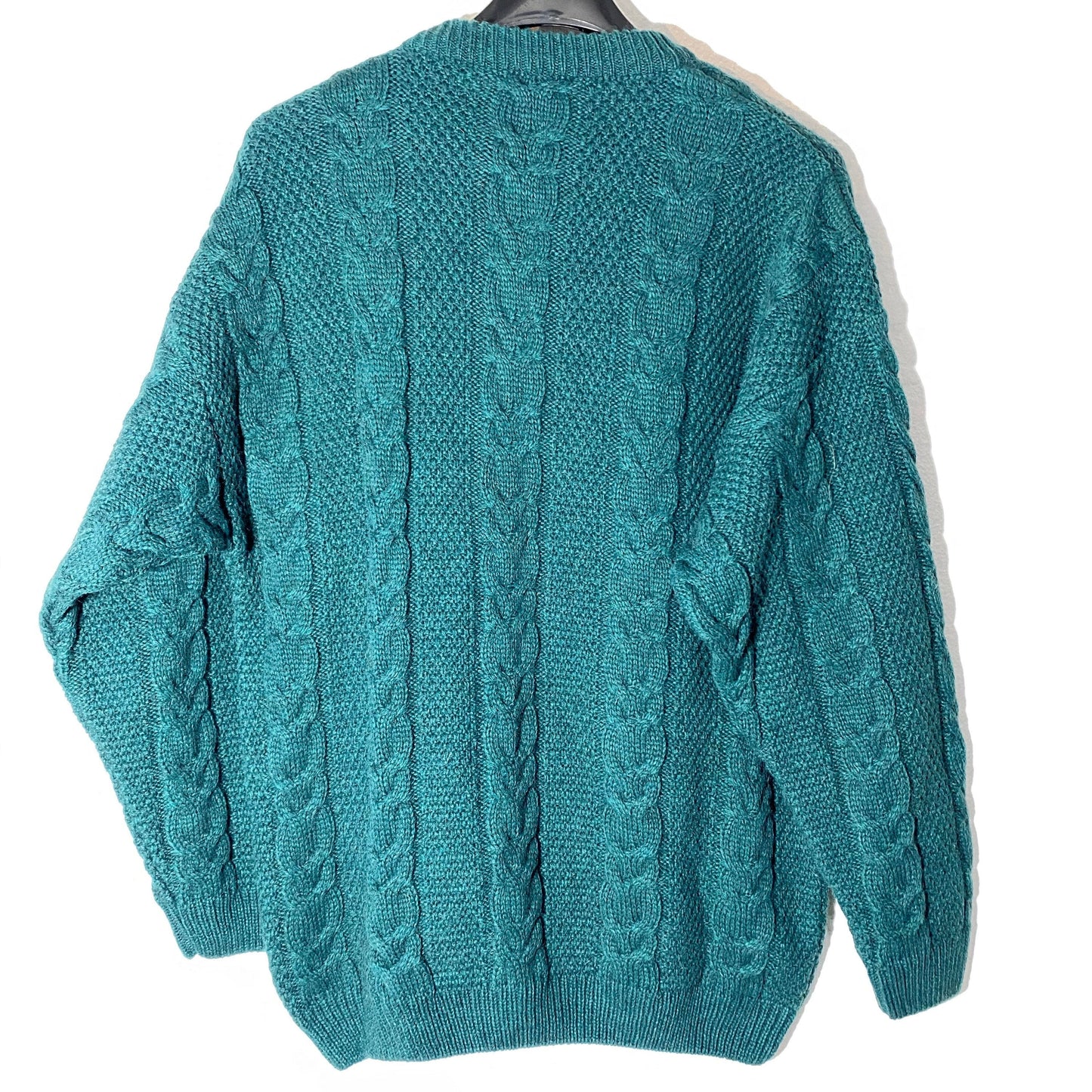 Gianni Alberti NWT alpaca / merino wool blend waive cable knit jumper made in Italy, new and minty 80s sz 54