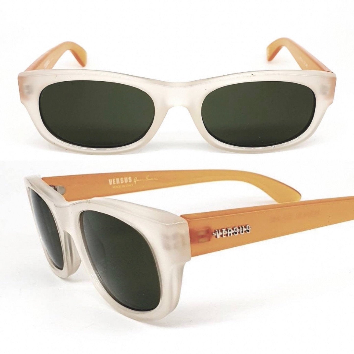 Versus Versace E19 minimal rectangular sunglasses made in Italy coming in 2 colorways, 1990s NOS