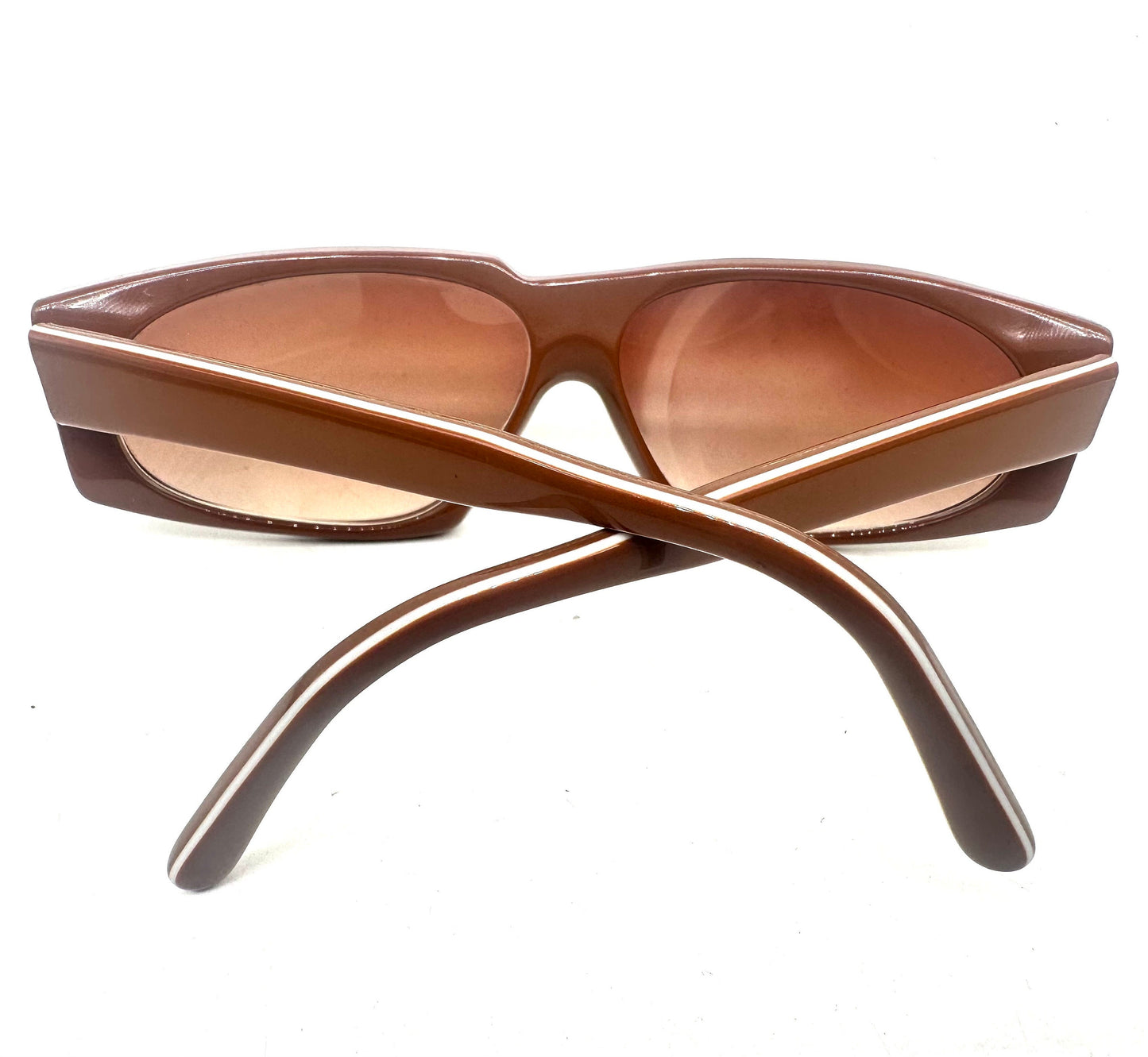 One of a Kind asymmetrical multilayered brown/cream sampling/prototype sunglasses, never worn and unique!