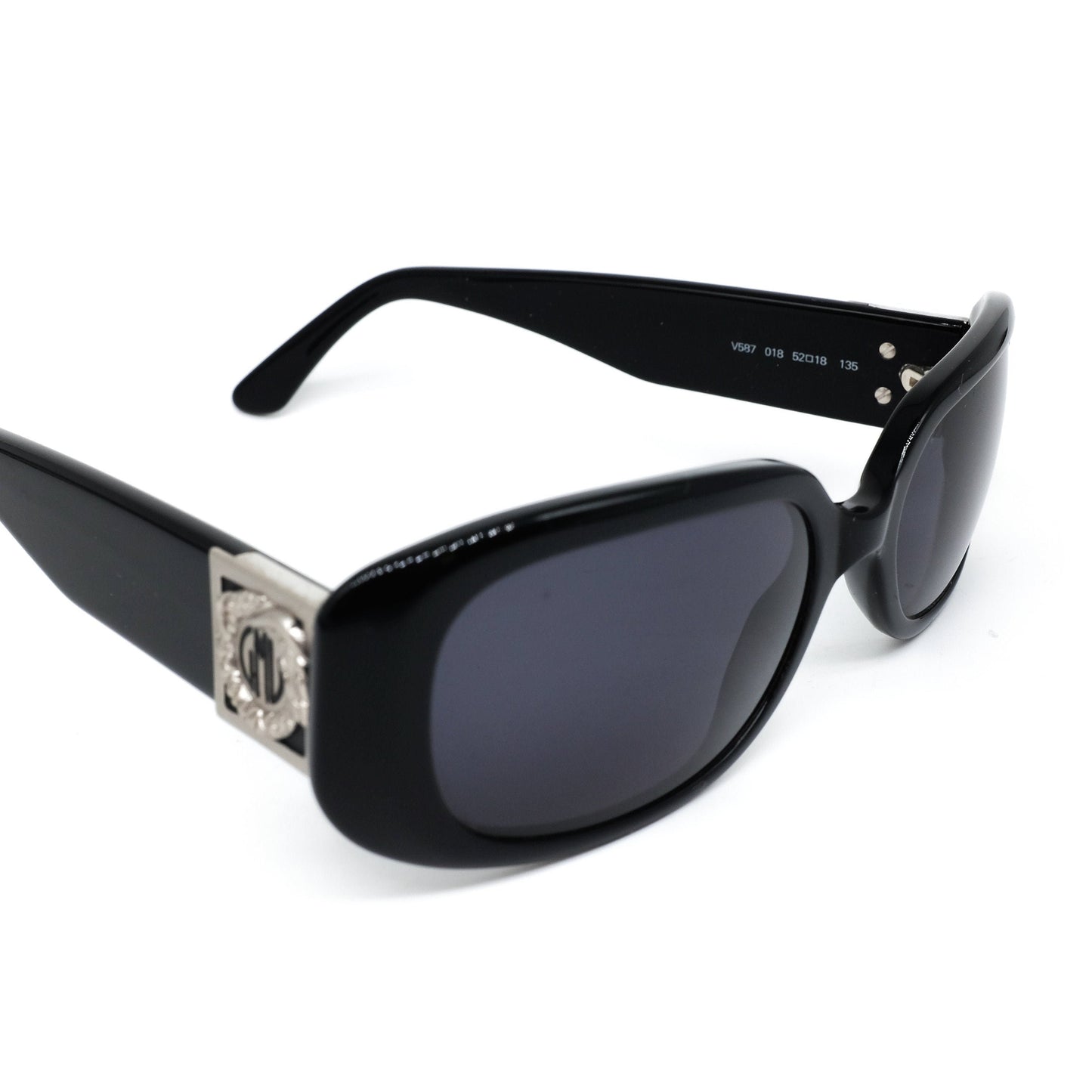 Gian Marco Venturi V587 glossy black acetate square sunglasses 80s NOS italy