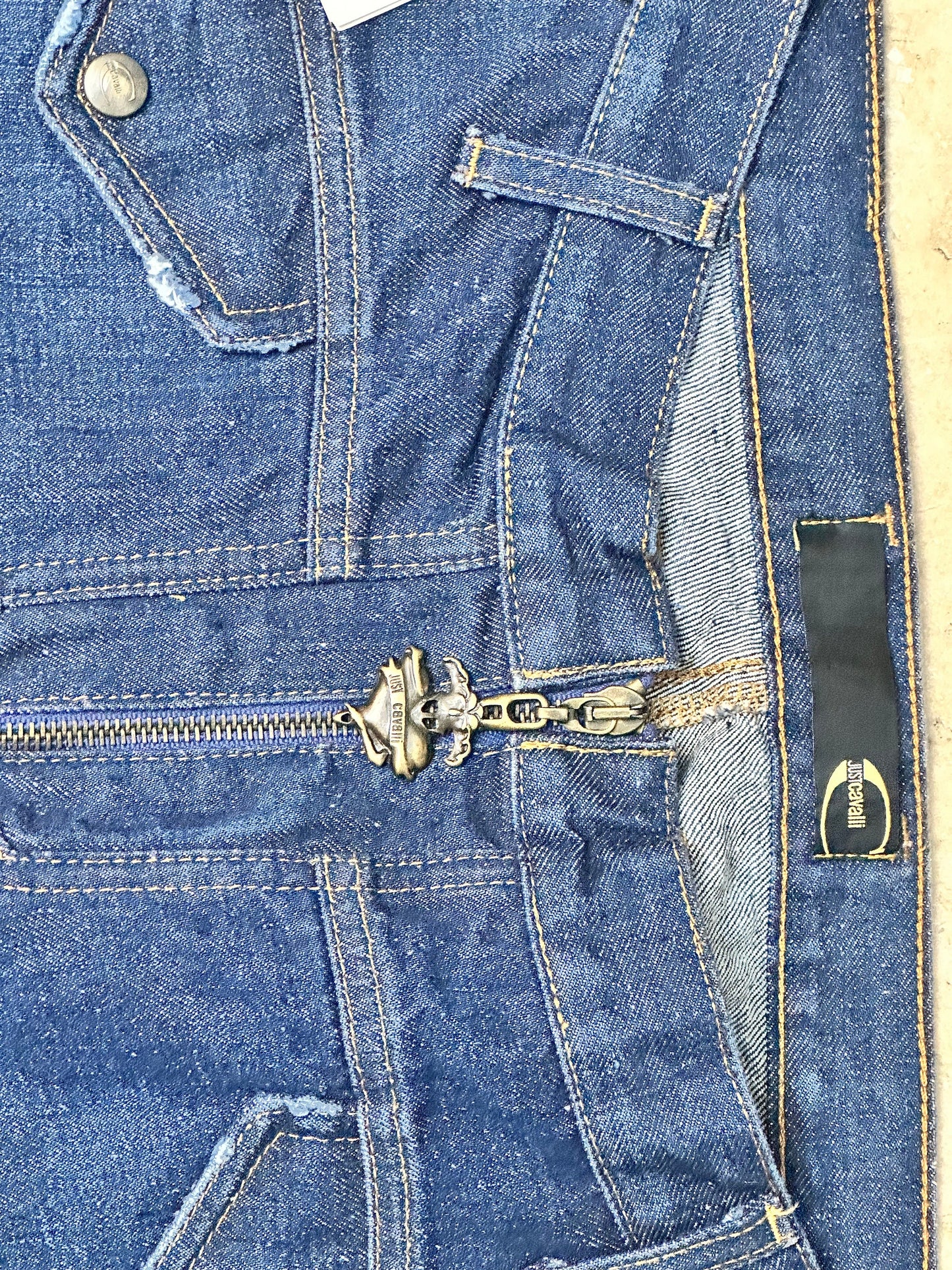 Just Cavalli dark blue stone washed flared jeans sz 31-45 NOS w tags