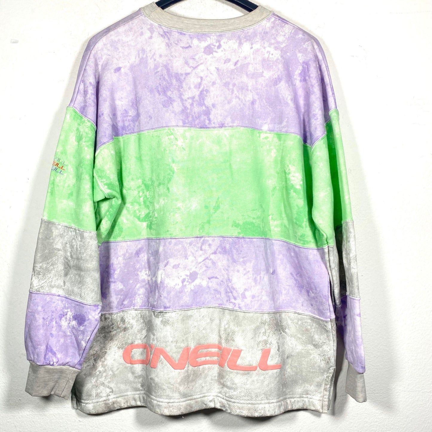 O’Neill 90s NWT tie dye surf/grunge style grey/purple/green sweatshirt, new with tags