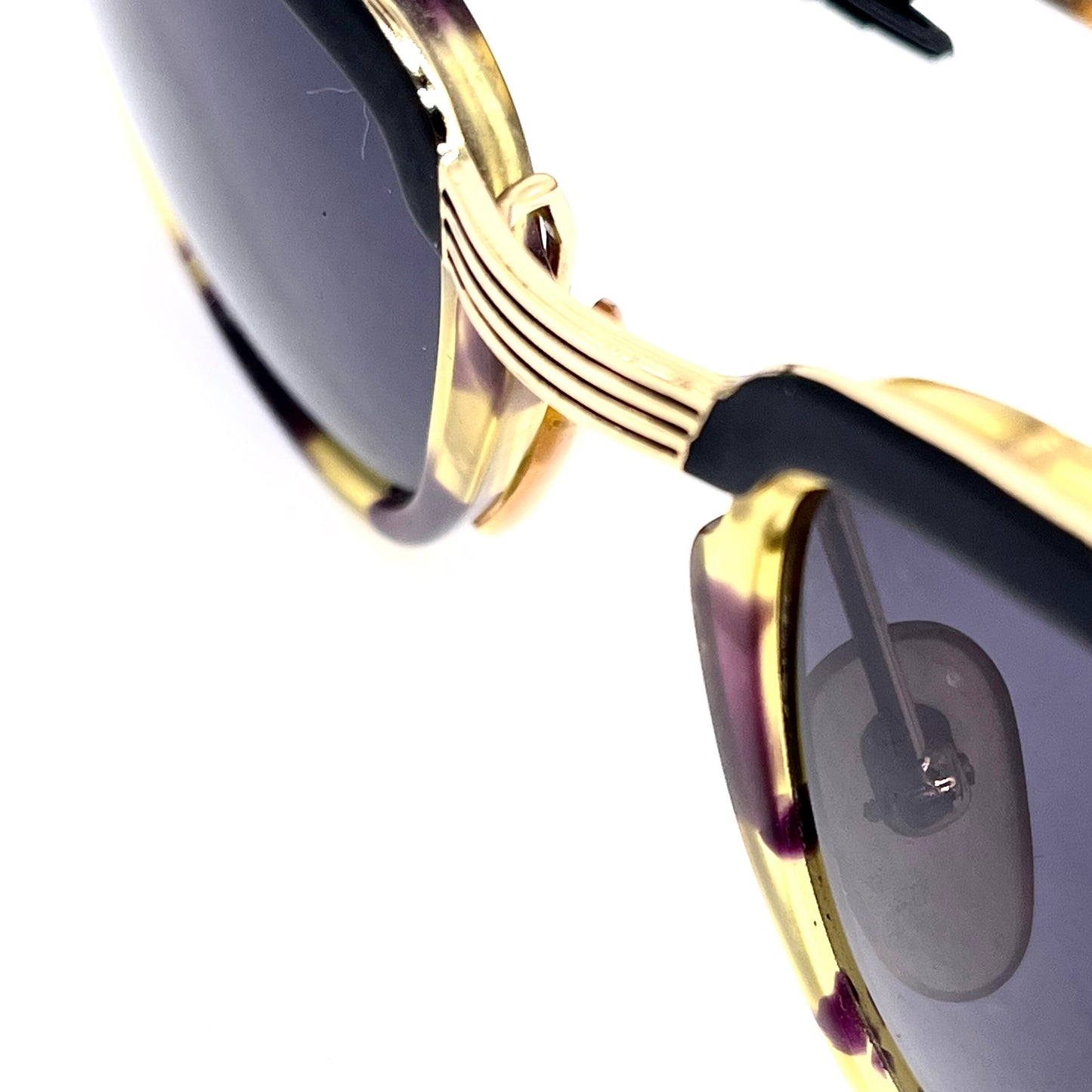 Galileo classy square tortoise- gold sunglassss hand made in Italy, 80s NoS