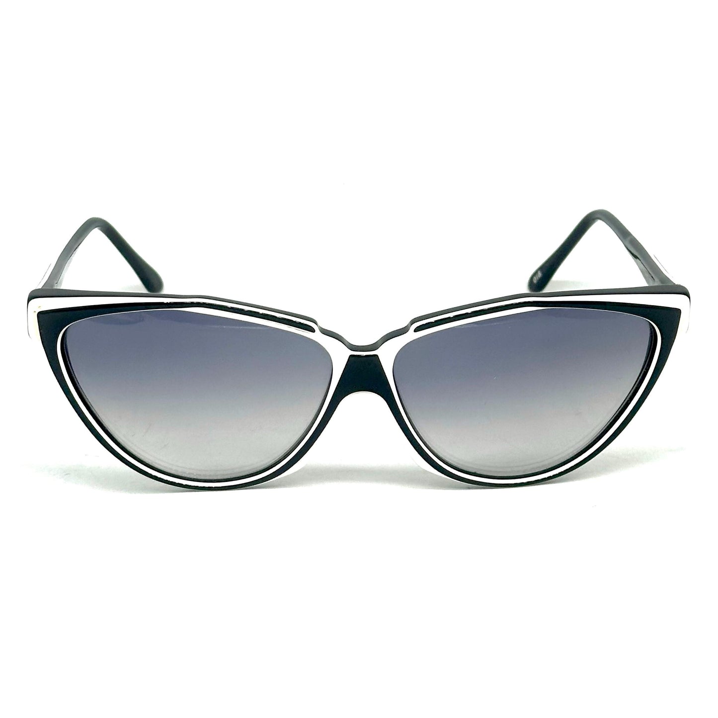 Jean-Louis Scherrer Paris frame 878 black and white futuristic design shape sunglasses. 90s NOS France