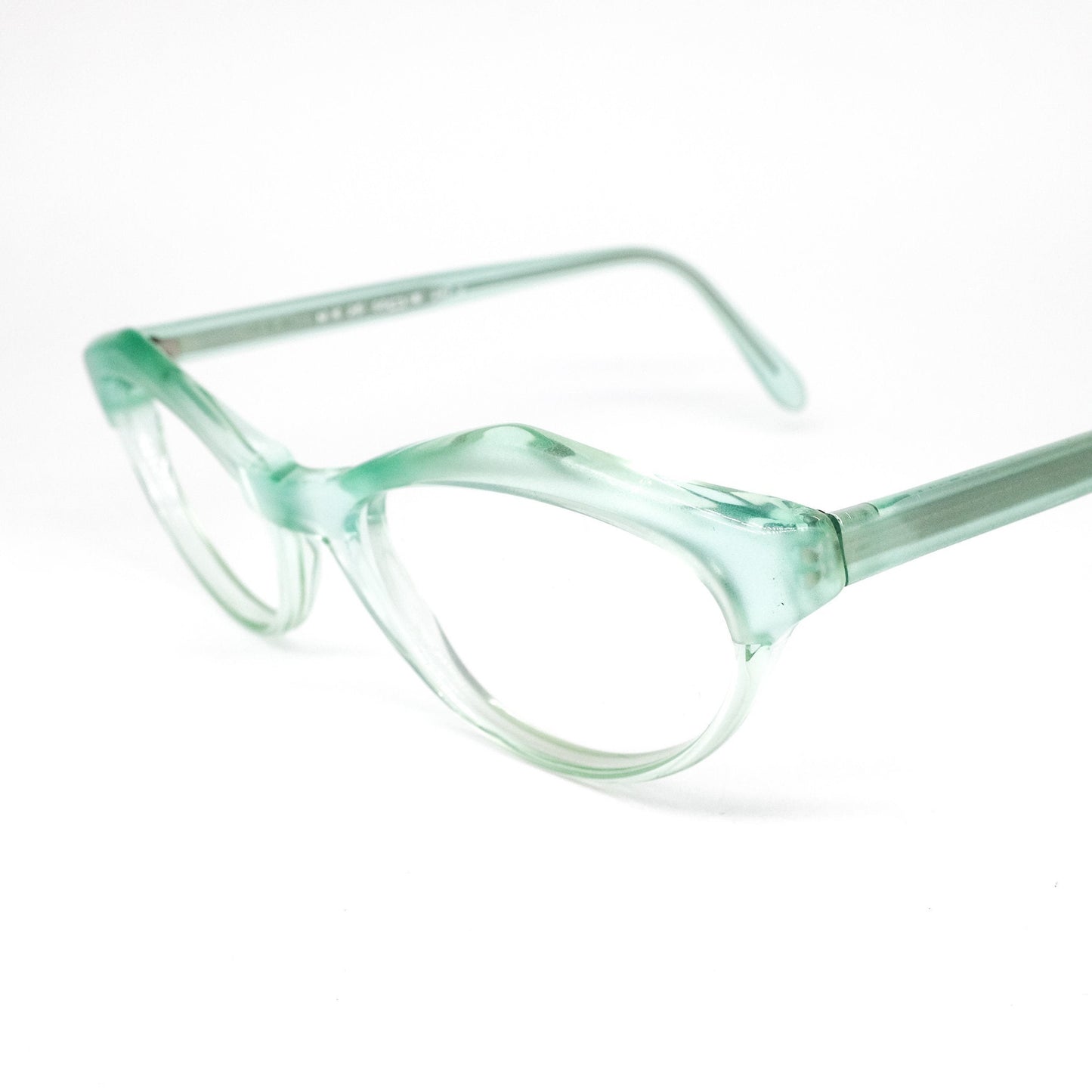 Michel Klein for Lempereur light cyan translucent Matt eyeglasses frames, NOS 1980s Made in France