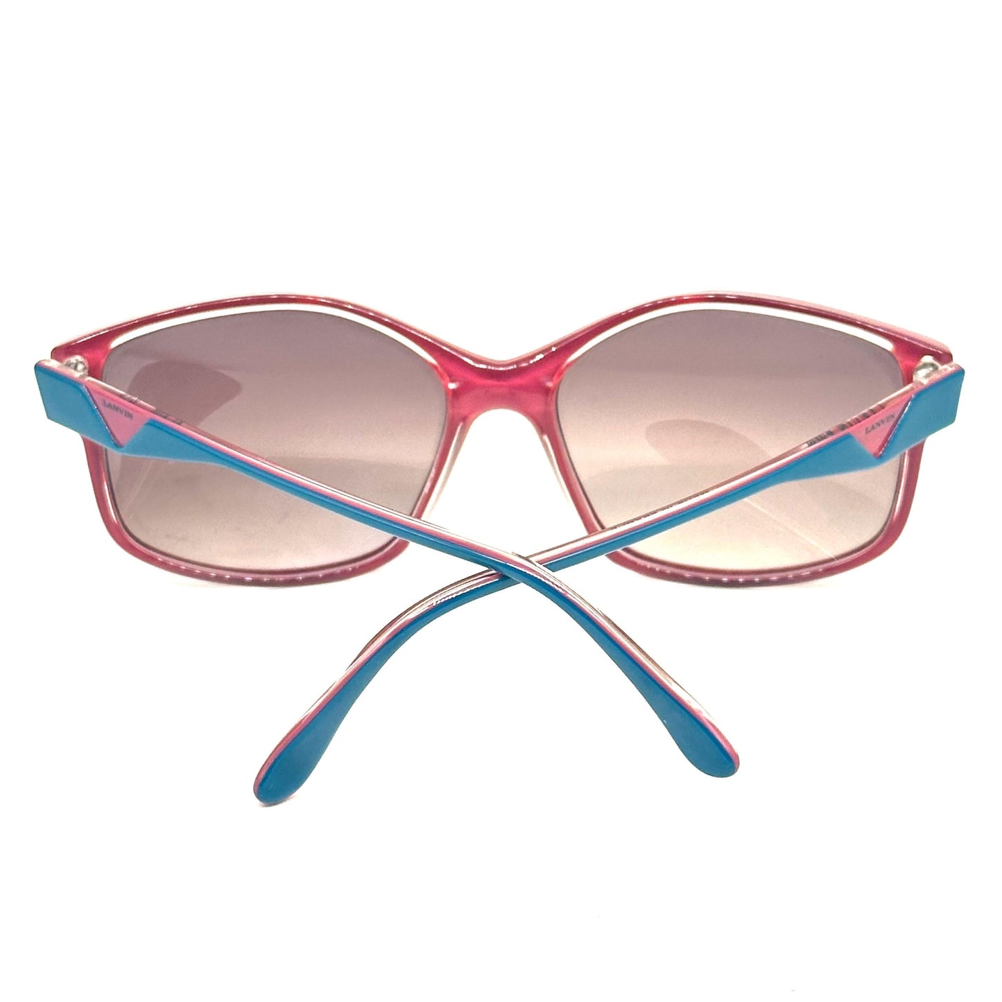 Lanvin Paris SL 606 B58 cobalt blue and purple futuristic design sunglasses vintage from 80s Made in France