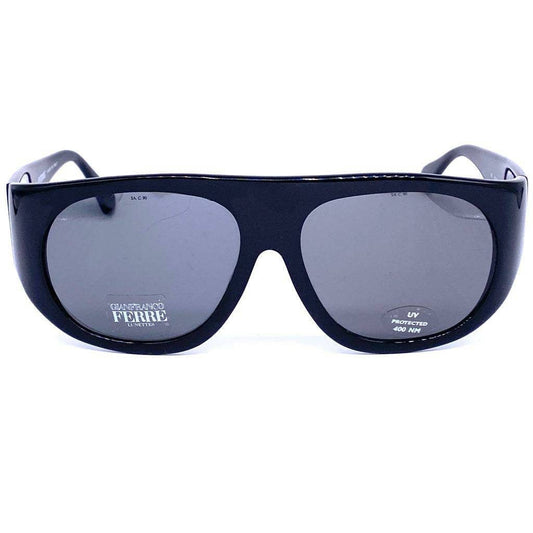 Gianfranco Ferrè GFF 111/S polished flat top mask oversized sunglasses w/ carve gold brand name, NOS 1990s