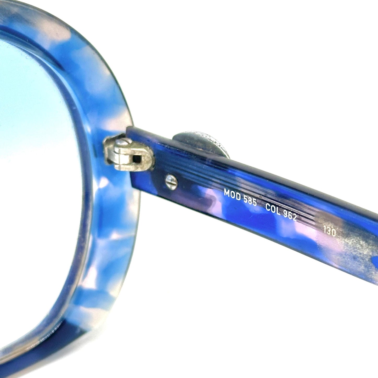Silhouette 585 oversize Blue Tortoise/Polished Blue oval sunglasses quality celluloid frame and stylish round shapes, 1980s NOS Austria