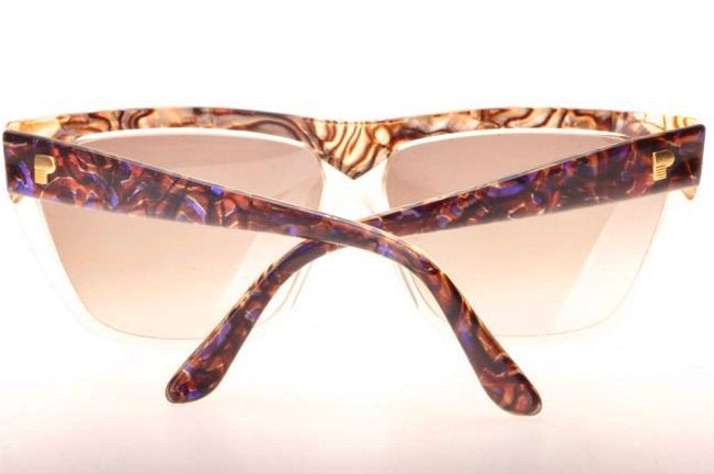 Premier oversized square sunglasses with an incredible shell alike mother pearl texture, NOS 80s France