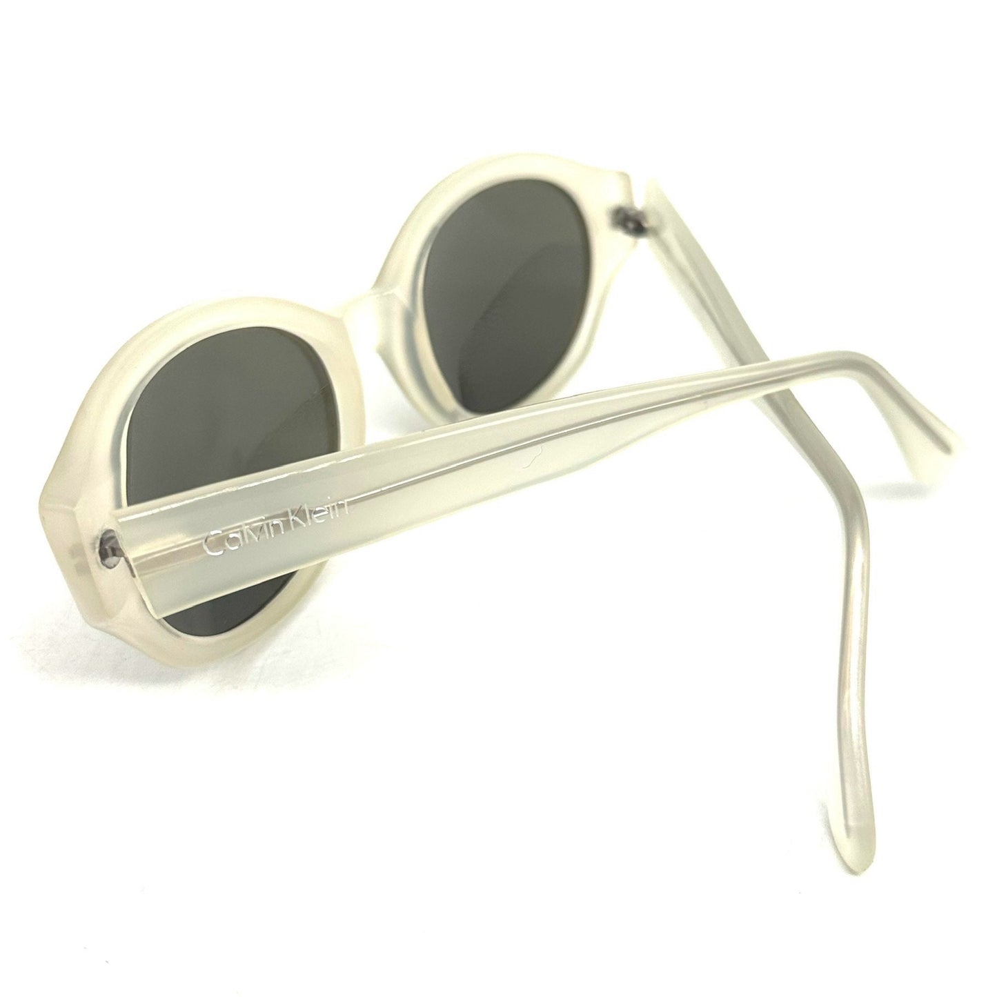Calvin Klein 619S cool oval clear cello sunglasses made in Italy, 90s NoS