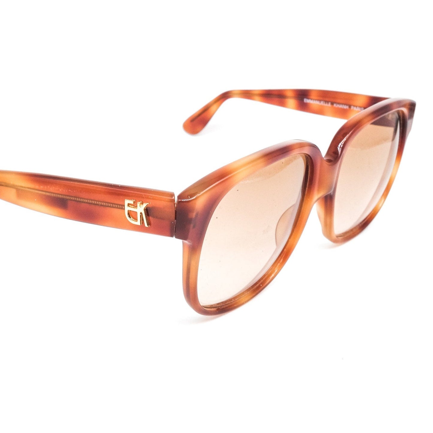 Emmanuelle Khanh square oversized Demi blonde tortoise sunglasses, 1980s NoS