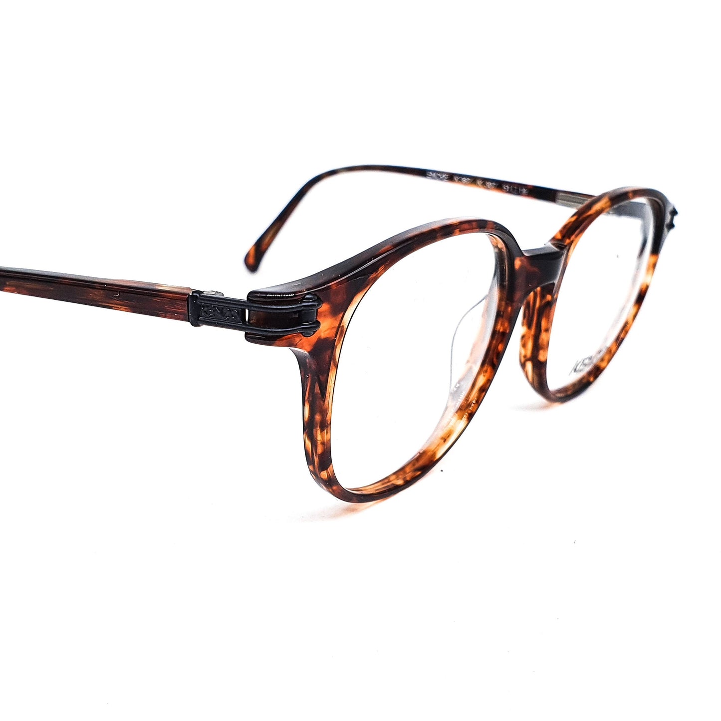 Kenzo k367 ENCKE pantos style brown tortoise acetate eyeglasses frames, 80s France