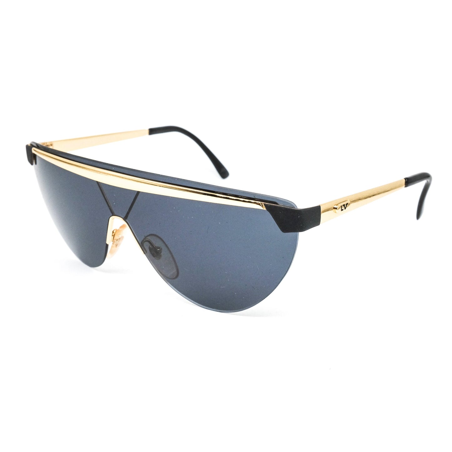 Lino Veneziani golden metal wrap/shield sunglasses, NOS 1990s made in Italy.