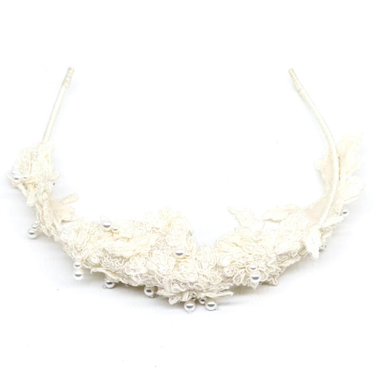 Hand made embroidery and pearls jewel headband