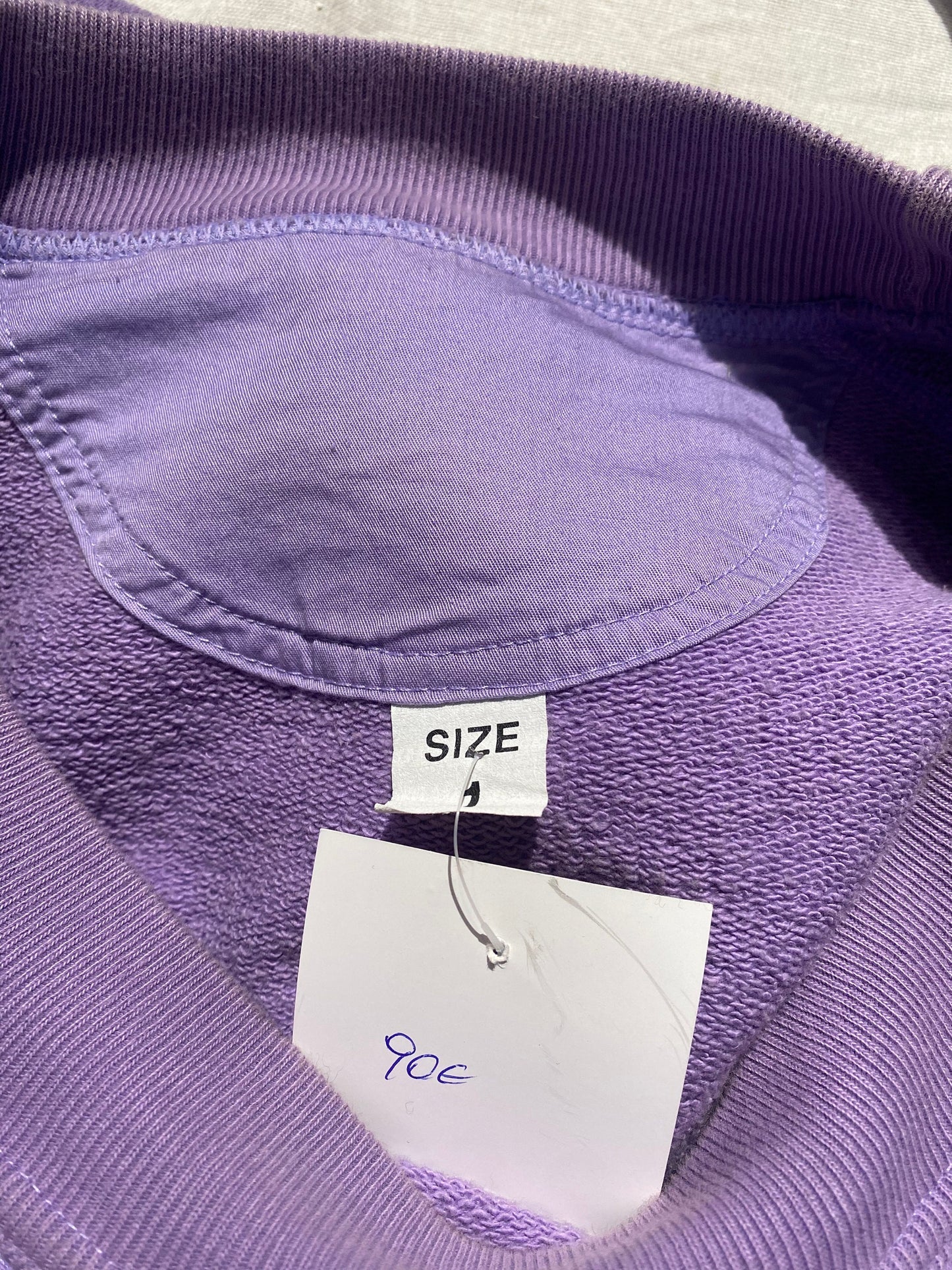 Proline JetSet felpa oversize in cotone girocollo lilla con stampa fenice serigrafica sul retro, anni '90 NoS
