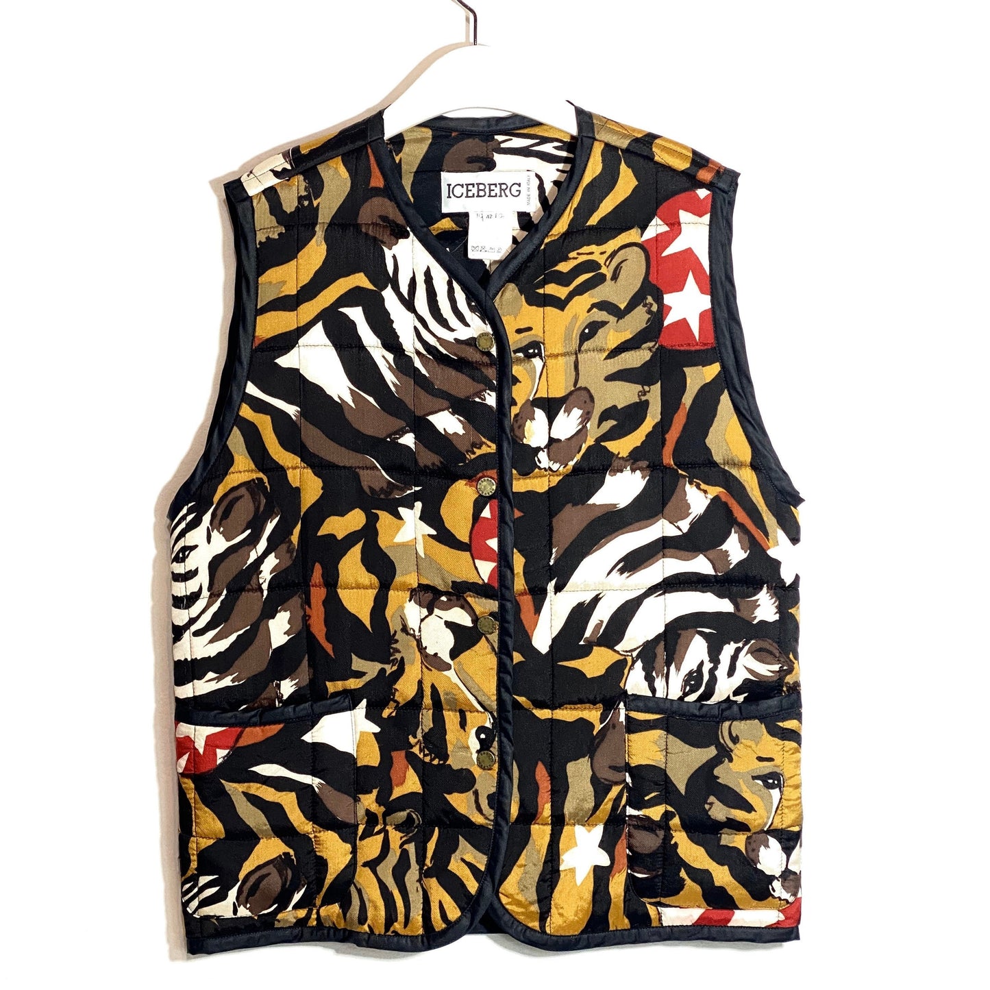 Iceberg 90s baroque tiger/zebra animalier vest, great condition, sz 42