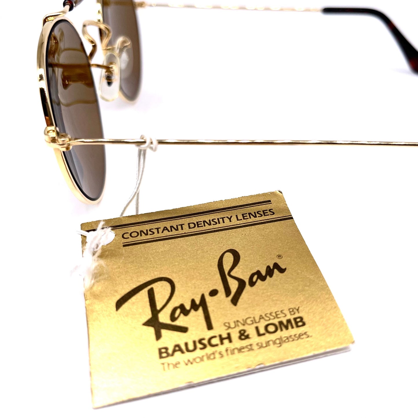 Rayban B e L round aviator outdormans occhiali da sole placcati oro NOS 90s