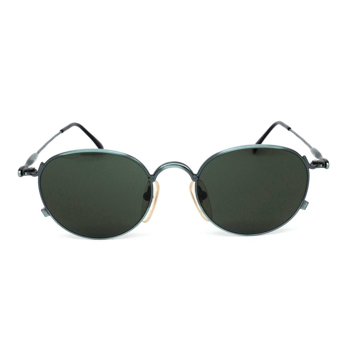 Jean Paul Gaultier 55-2172 green metal round steampunk sunglasses, 90s NOS japan