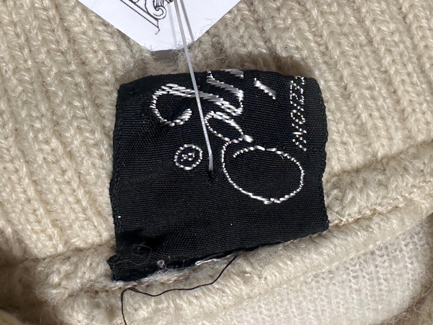 Fascino rare 1970s sherpa- faux shearling jumper w knitted borders, finest quality hand made garment, mint.