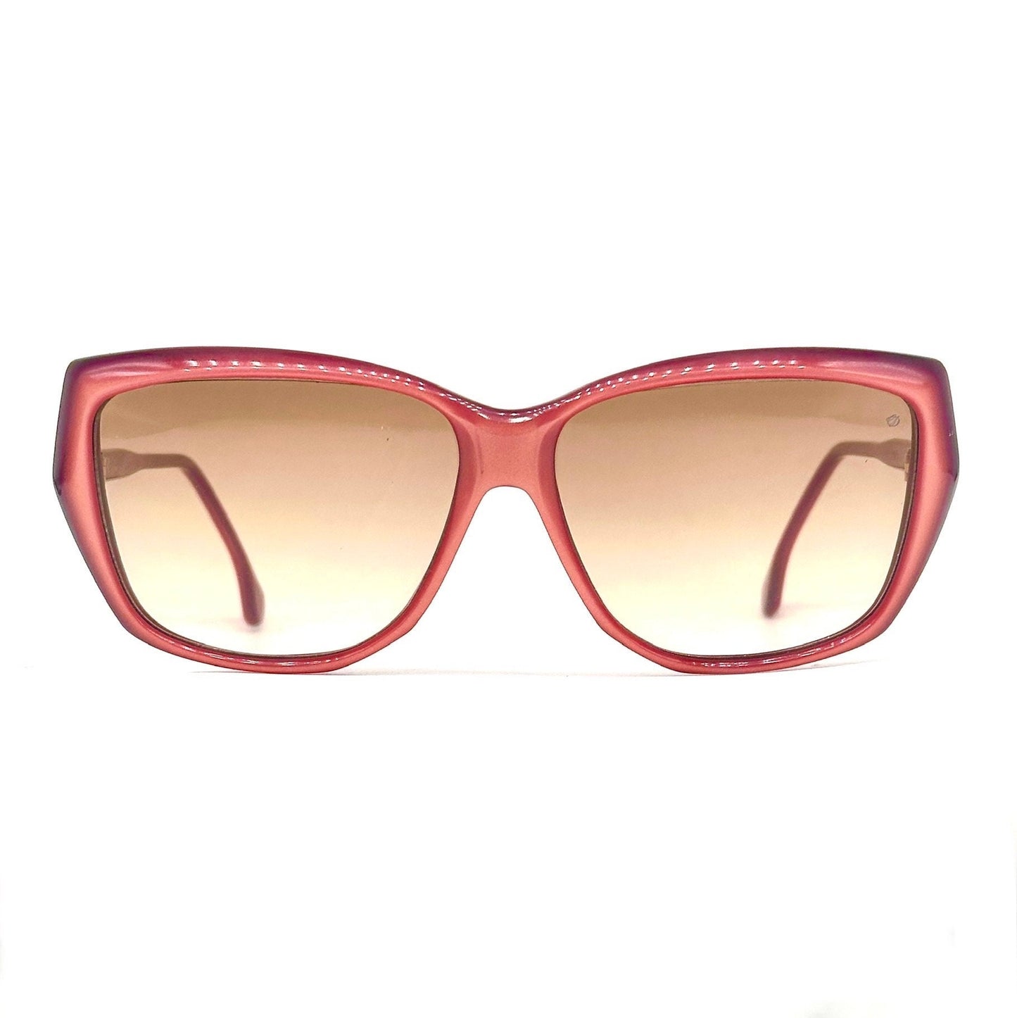 Ch. Dunhill magenta butterfly square sunglasses hand made in Italy, 80s NOS