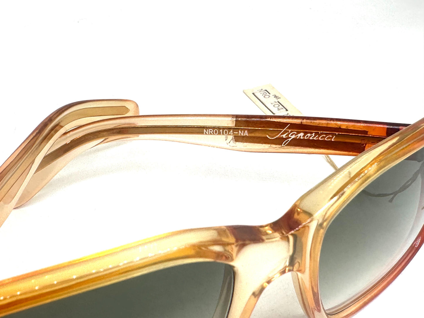 Nina Ricci Square oversized sunglasses orange translucent cello hand made in France  80s NOS
