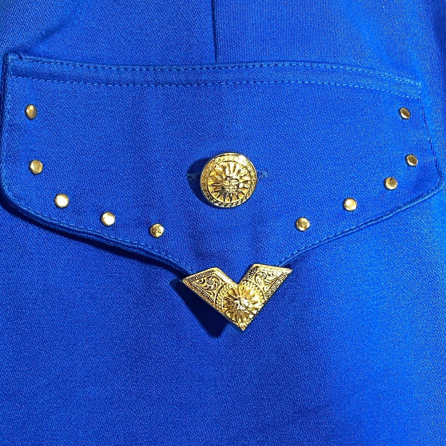 Versace Jeans Couture 90s NOS electric blue western style shorts sz 26