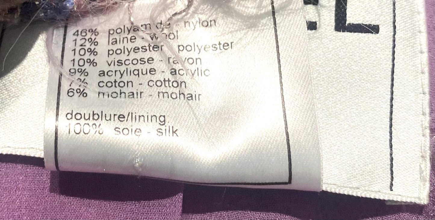 Chanel rare soft lesage purple/lavender tweed blazer jacket sz 42, as new